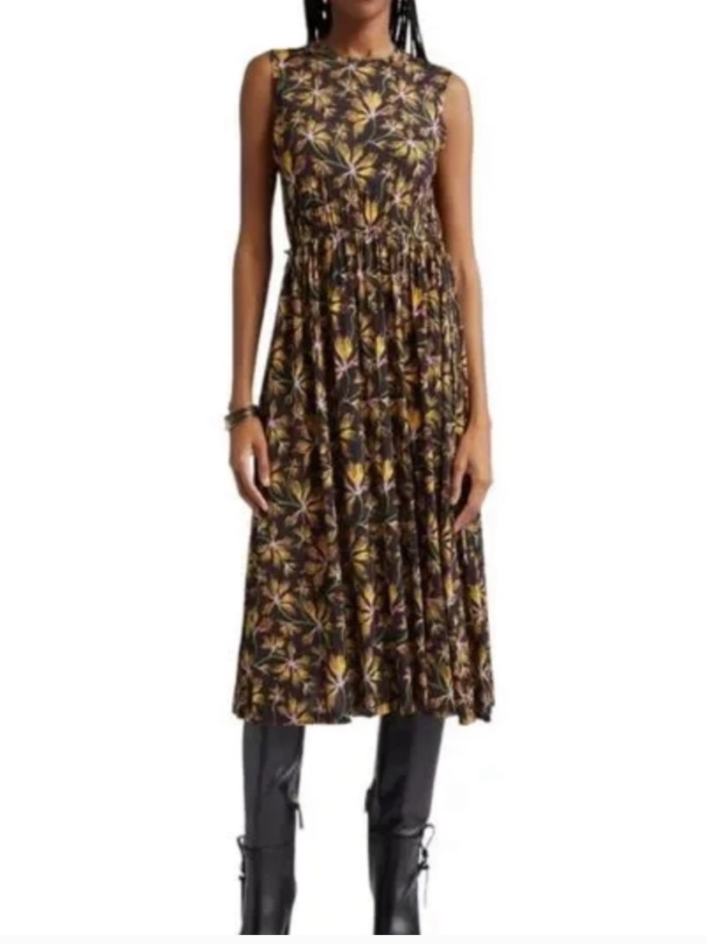 ULLA JOHNSON Clea Sleeveless Floral Odessa Dress L - Picture 7 of 10
